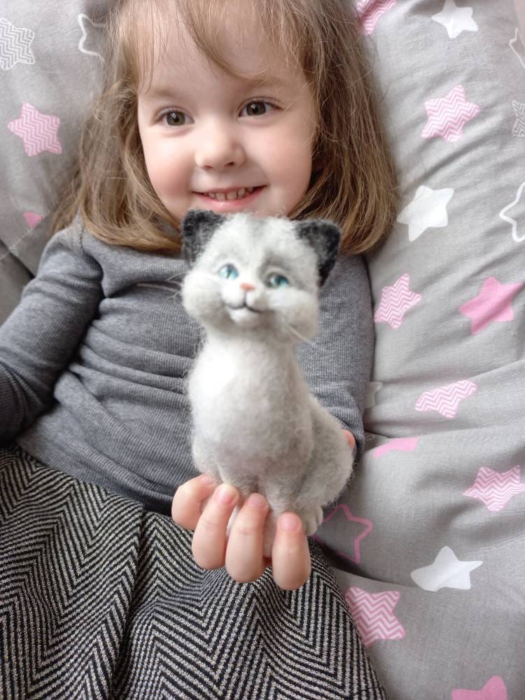 Felted Animals Needle Felted Cat Felt Cat Neddle Felted Kitten Etsy