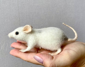 Needle Felted Mouse Figure, Custom Pet Replica