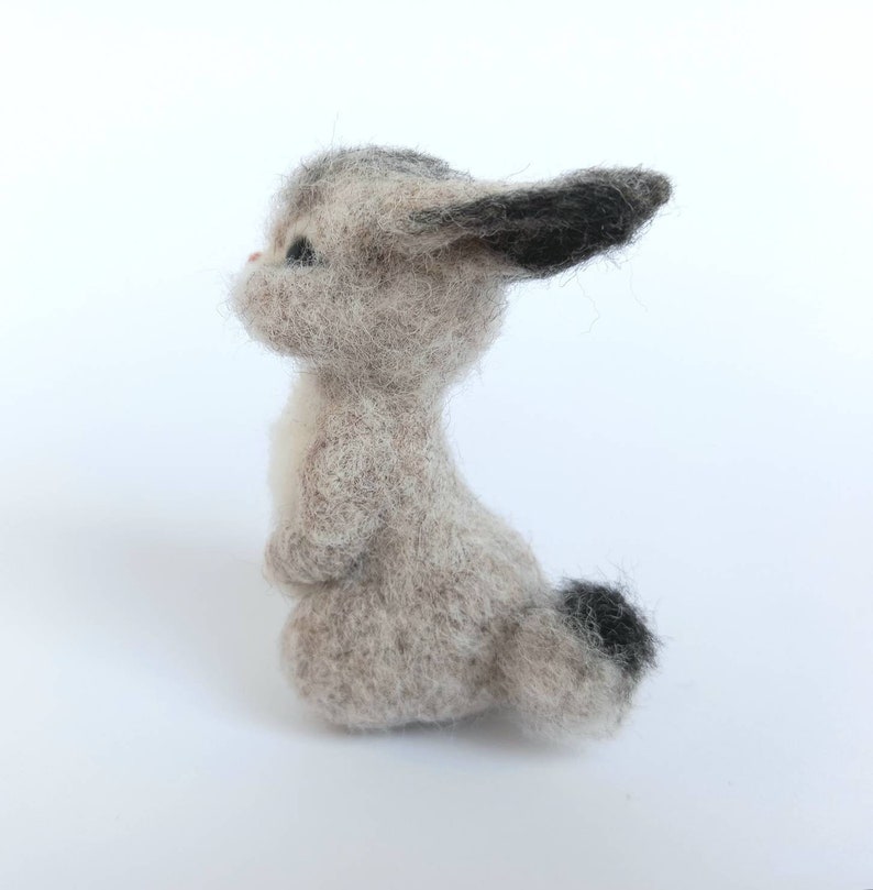 Felted Animals, Needle Felted Hare, Felt Rabbit, Needle Felted Animal Miniature, Needle Felted Bunny, Wool Felted Sculpture, Gift for girl image 8