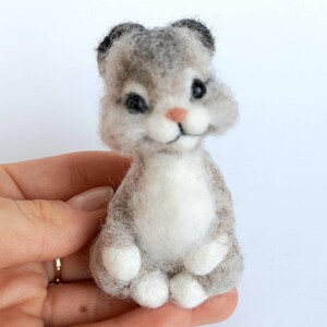 Felted Animals, Needle Felted Hare, Felt Rabbit, Needle Felted Animal Miniature, Needle Felted Bunny, Wool Felted Sculpture, Gift for girl image 3