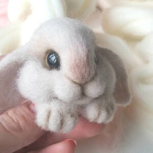 Felted Bunny Brooch Needle Felted Animal Pin Easter Gift - Etsy
