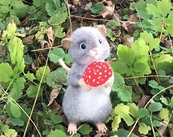 Filztier Nadelgefilzte Maus Wollfilz Ratte Filzmaus Wolle Maus Wolle Tier Maus Liebhaber Geschenk