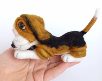 Needle felted puppy, Felted dog, Needle felted animal, Pet loss gift, Puppy sculpture, Wool felt animal, Needle felt dog, Wool felted doggy