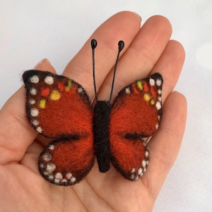 Felted butterfly brooch Wet felted brooch Felted butterfly Spring brooch Felted butterfly pin Felt butterfly