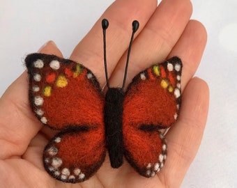 Felted butterfly brooch Wet felted brooch Felted butterfly Spring brooch Felted butterfly pin Felt butterfly