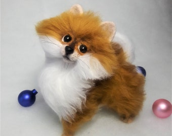 Felt dog Needle felted Spitz Needle felted animal Pet loss gift Doggy sculpture Wool felt animal Needle felted dog Wool felted doggy