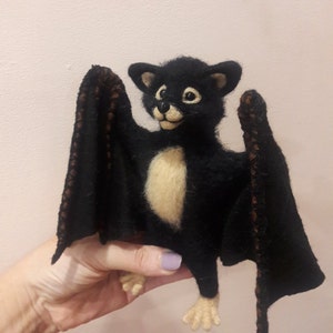 Needle felted bat, Needle felt animal, Felted wool bat, Bat felted, Real size bat, Bat lovers gift