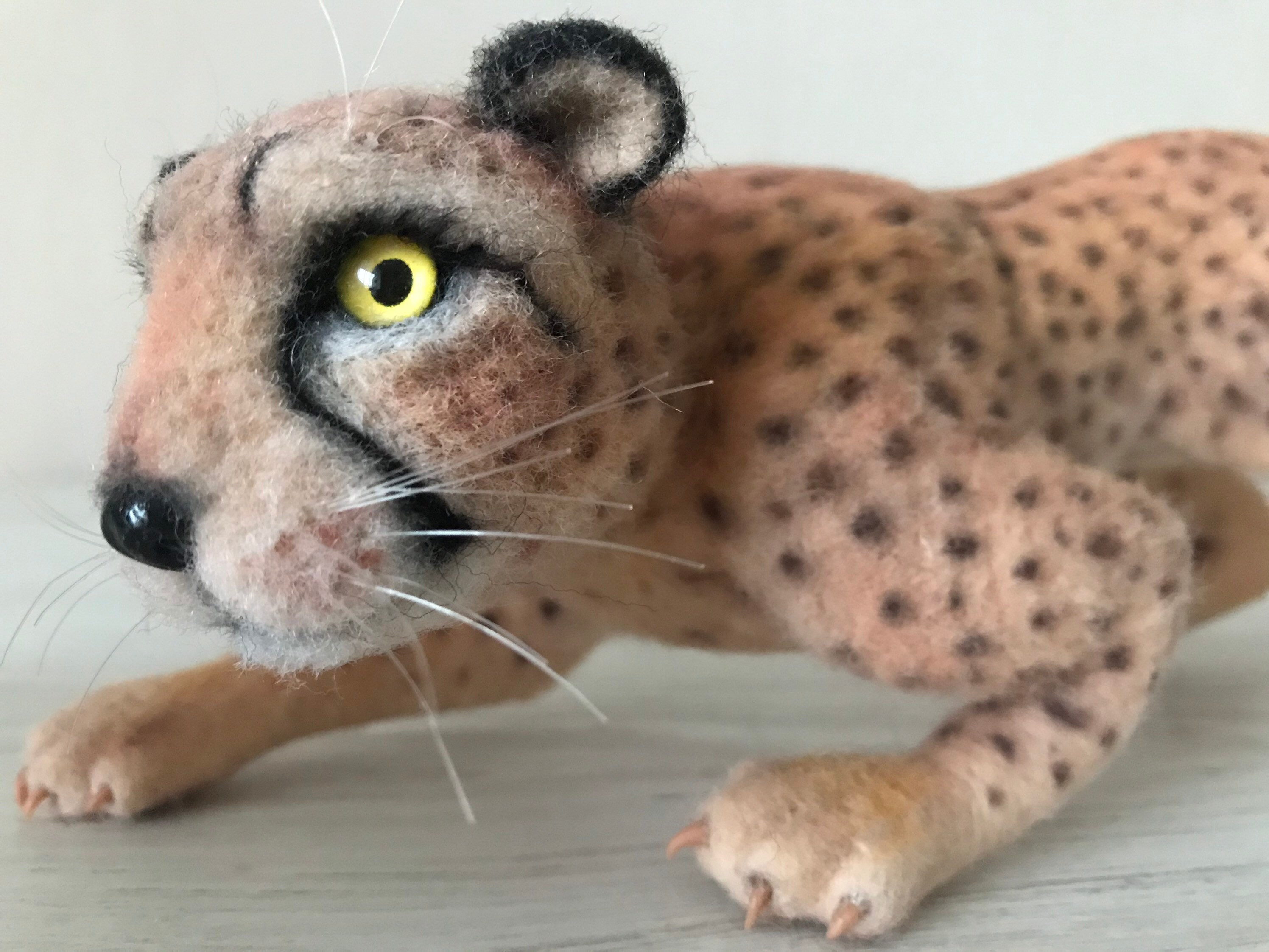 Needle Felted Cheetah Needle Felted Animal Cheetah Gift Animal Etsy