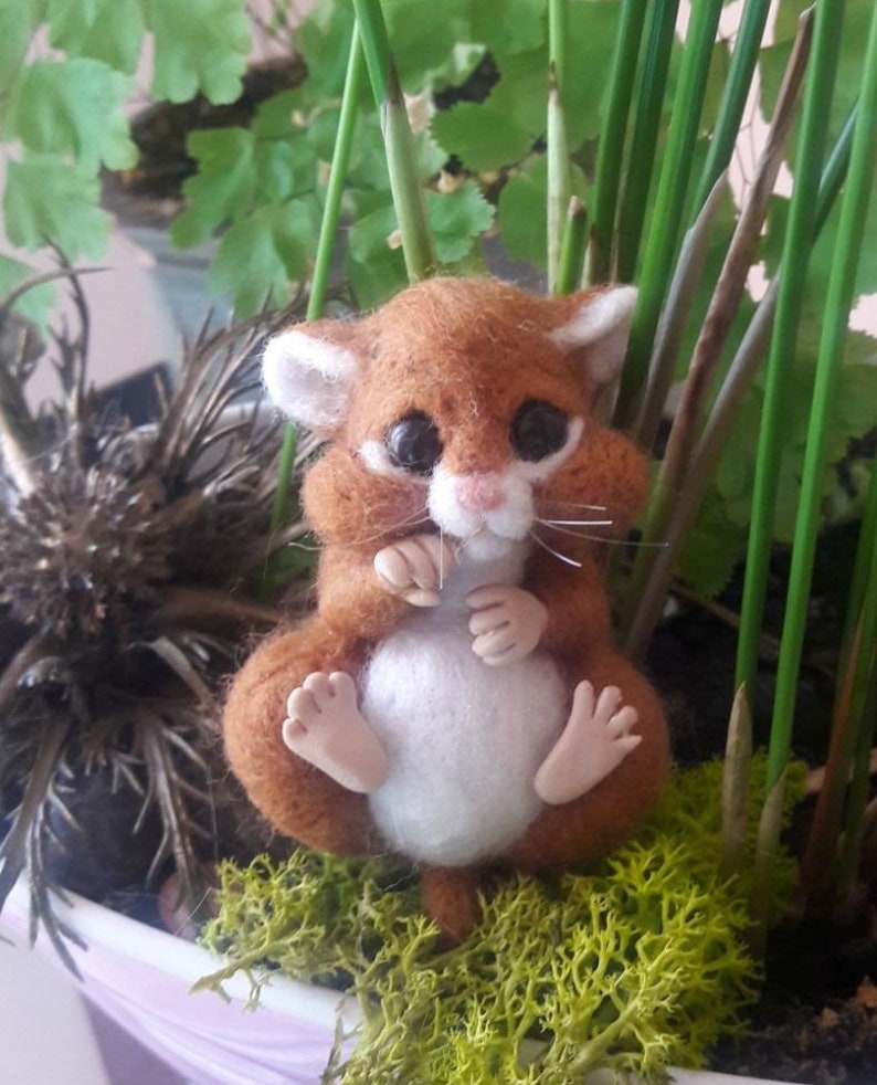 Needle Felted Hamster Felted Animal Felt Hamster Needle Felt Etsy