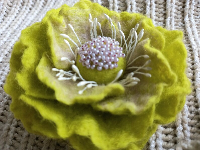 Flower Brooch Wool Felt Brooch Felted Flower Brooch Gift for Etsy