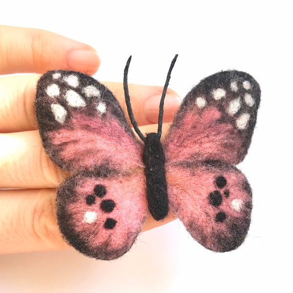 Felted butterfly brooch Wet felted brooch Felted butterfly Spring brooch Felted butterfly pin Felt butterfly