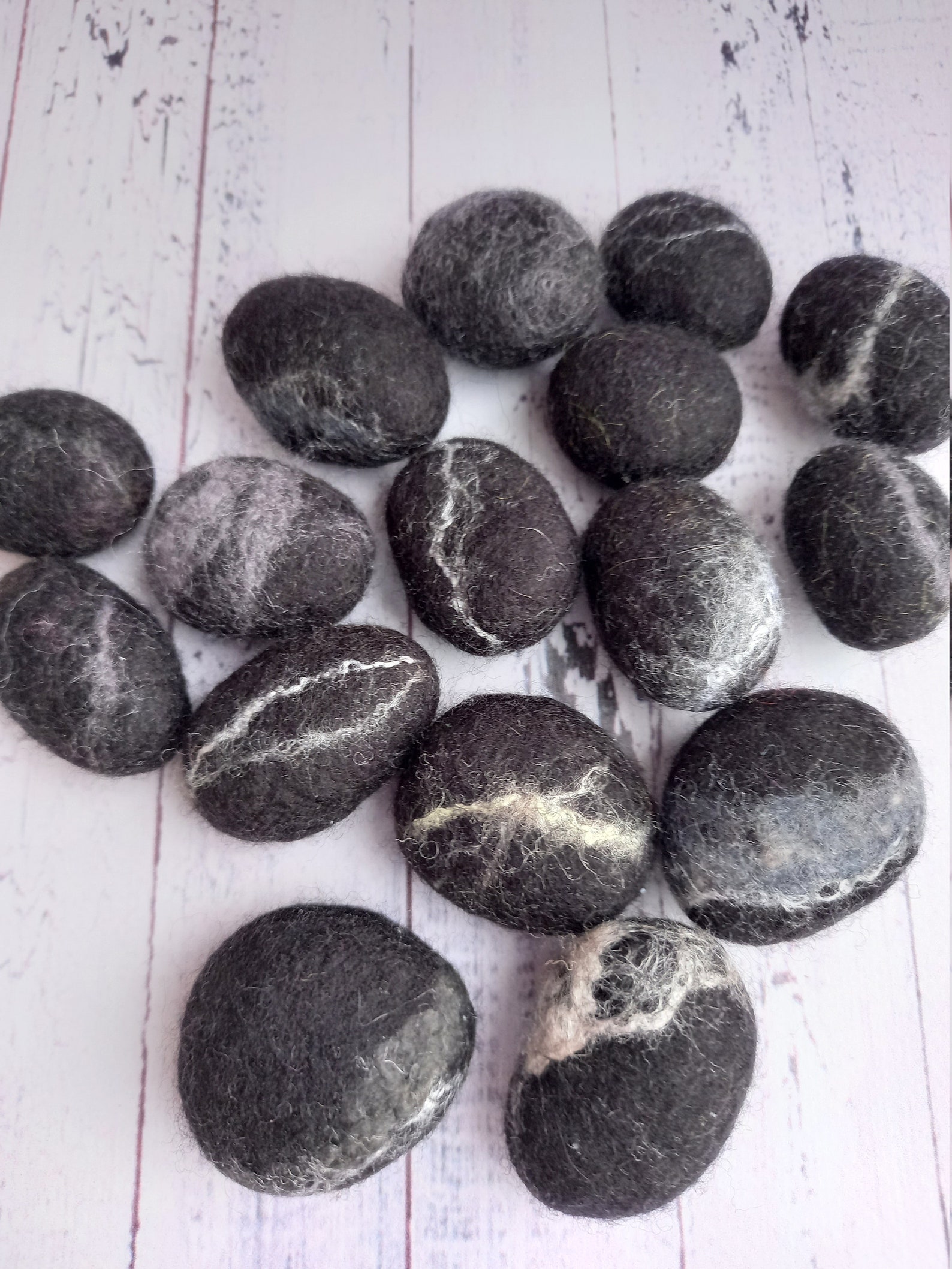 Felted Pebbles Wool Stones Felted Stones Wool Felted Stone Etsy