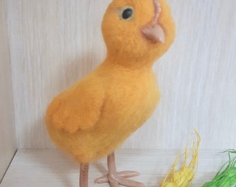 Felted chickens Easter decor Needle felted bird Needle felted chickens Needle felted animal Easter chicken Felt chicken Easter gift