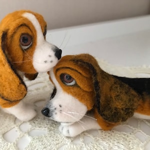 Set of two felted dogs Felt dog Needle felted puppies Needle felted animals Wool felt animals Needle felted dogs Wool felted dog Mom gift