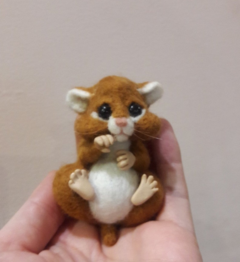 Needle Felted Hamster Felted Animal Felt Hamster Needle Felt Etsy