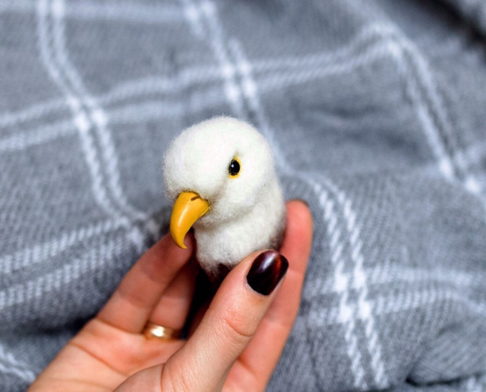 Felted Eagle Brooch Needle Felted Bird Pin Felt Eagle Gift Etsy
