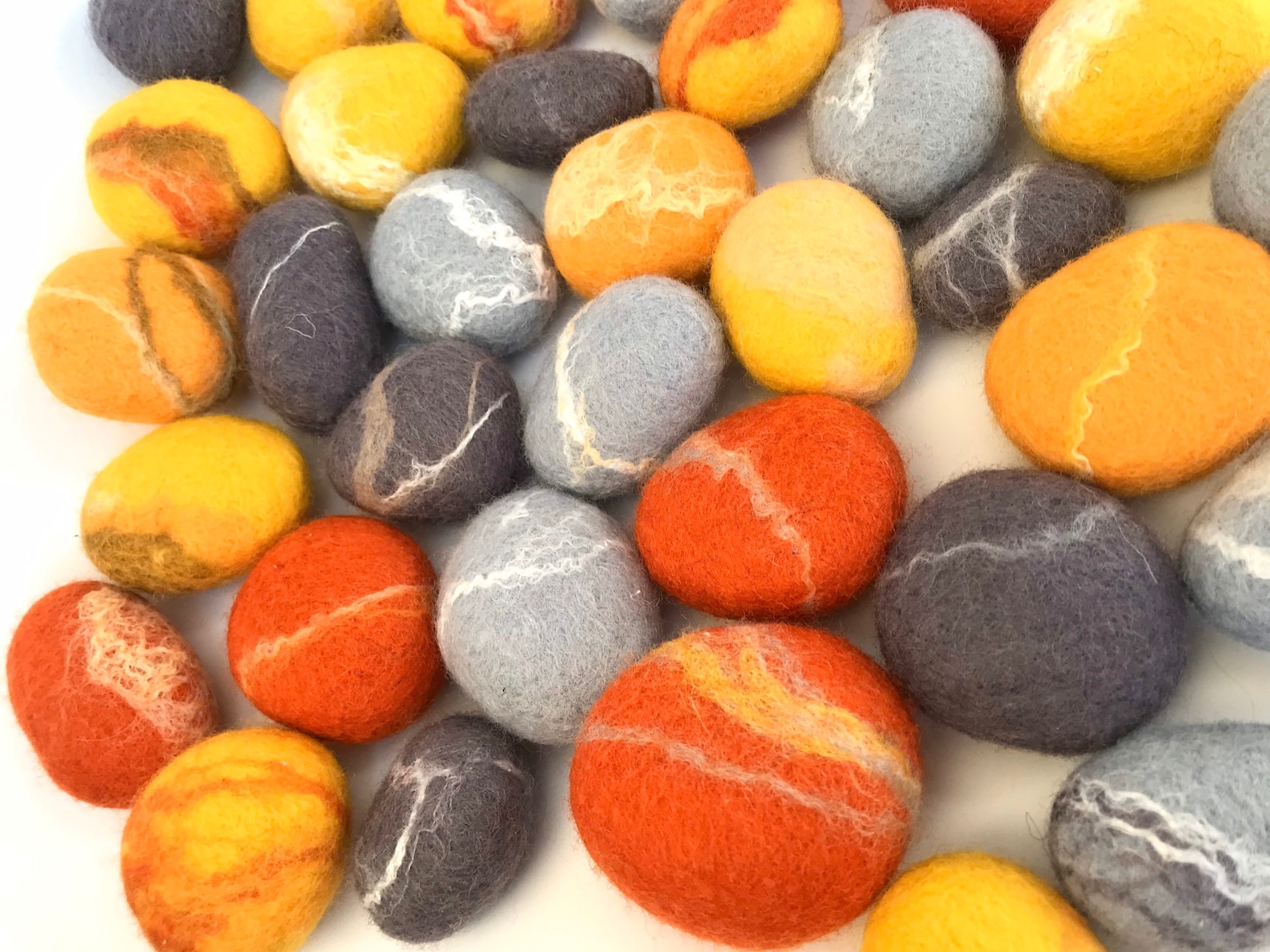 Felted Pebbles Wool Stones Felted Stones Wool Felted Stone Etsy