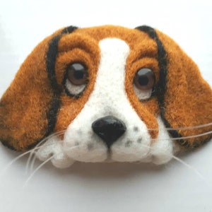 Felted dog brooch Needle felted animal pin Dog brooch Needle felt animal brooch Felted dog Felt doggy pin Dog lovers gift Dog pin