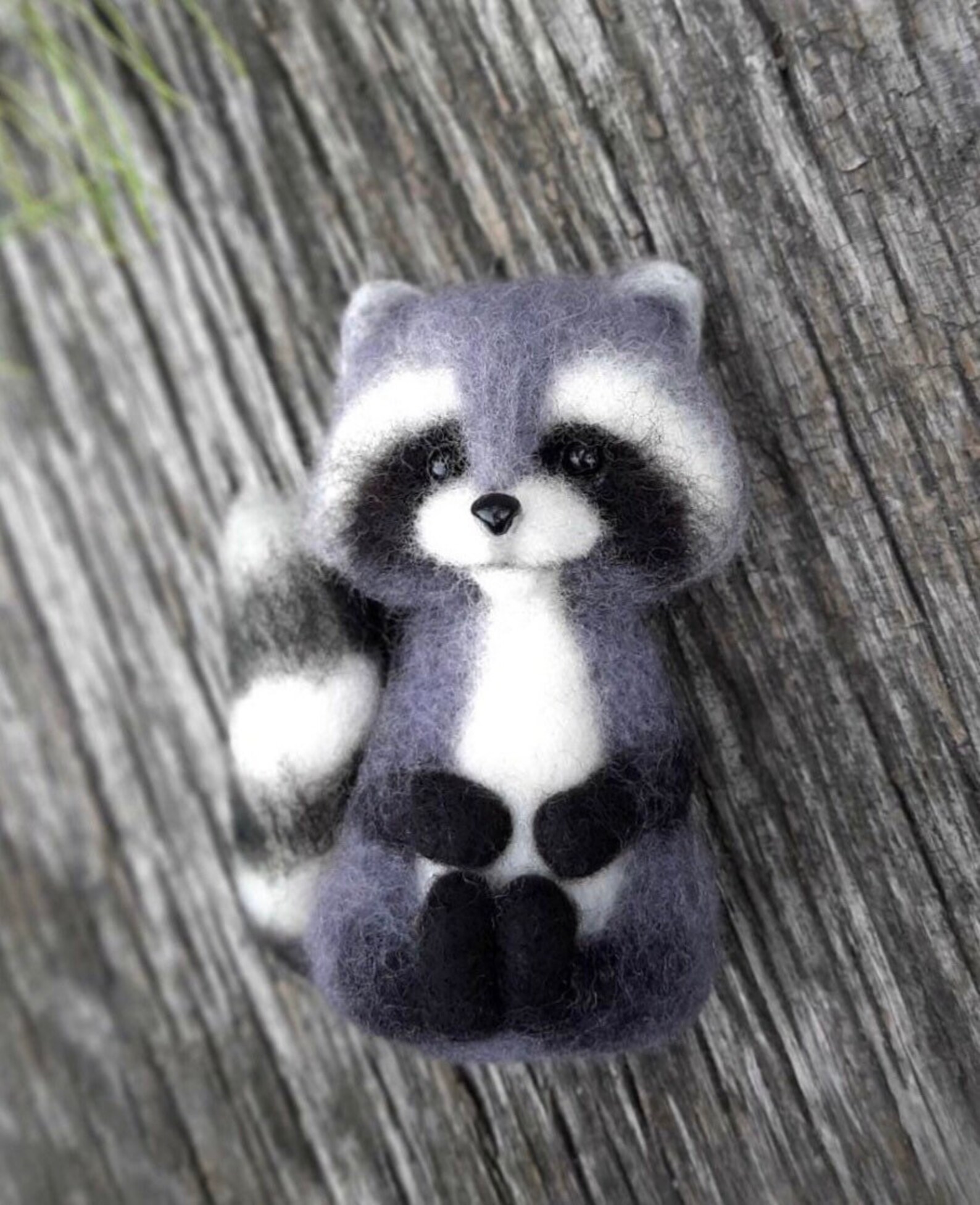 Felted raccoon brooch Needle felted animal Wool felt raccoon Etsy