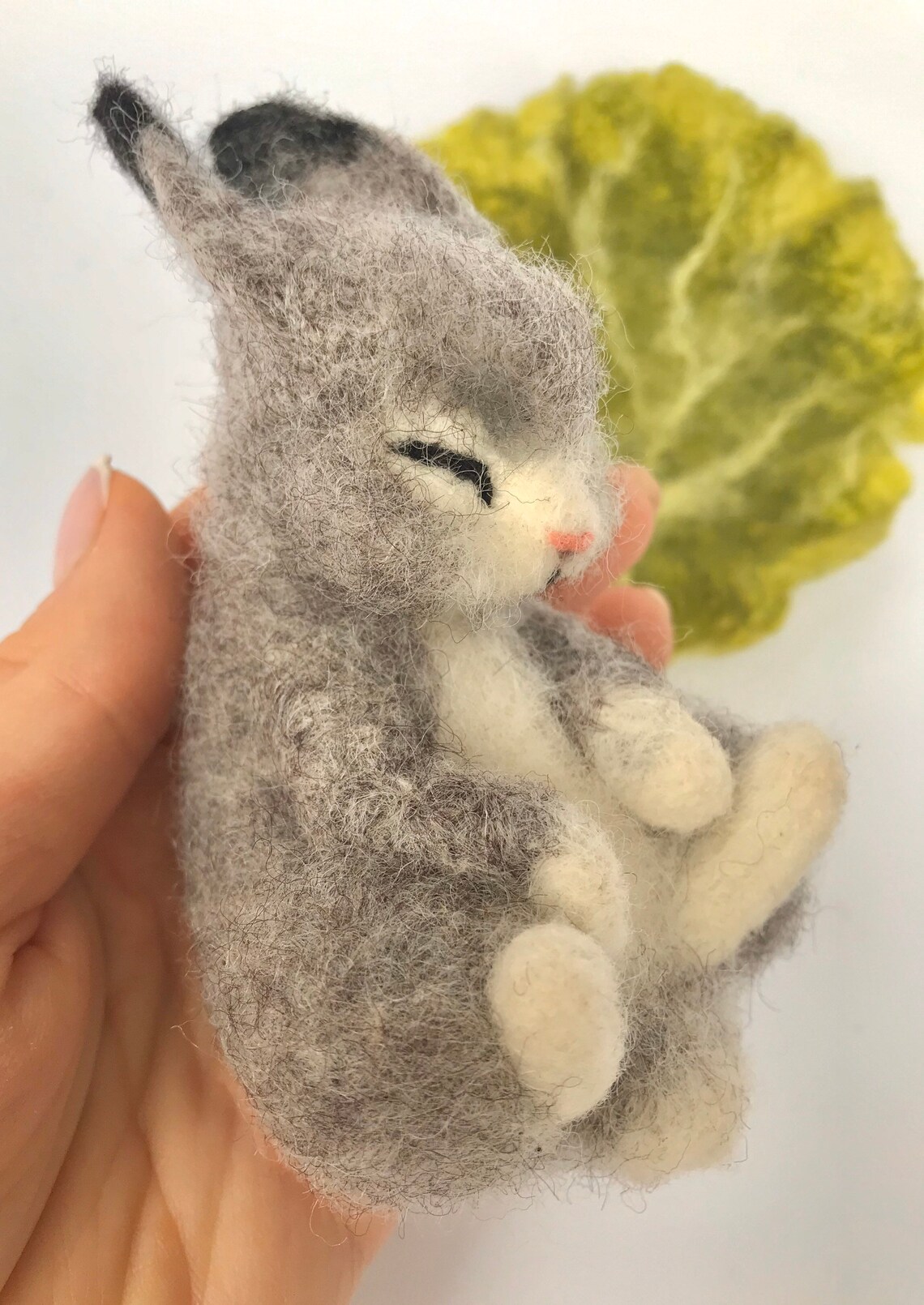 Felted Sleeping Bunny Needle Felted Hare Felt Rabbit With a - Etsy