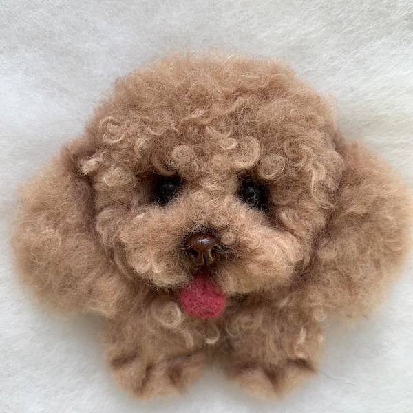 Felted Bichon dog brooch Needle felted animal pin Dog brooch Bichon brooch Felted dog Felt doggy pin Dog lovers gift Dog pin Bichon gift