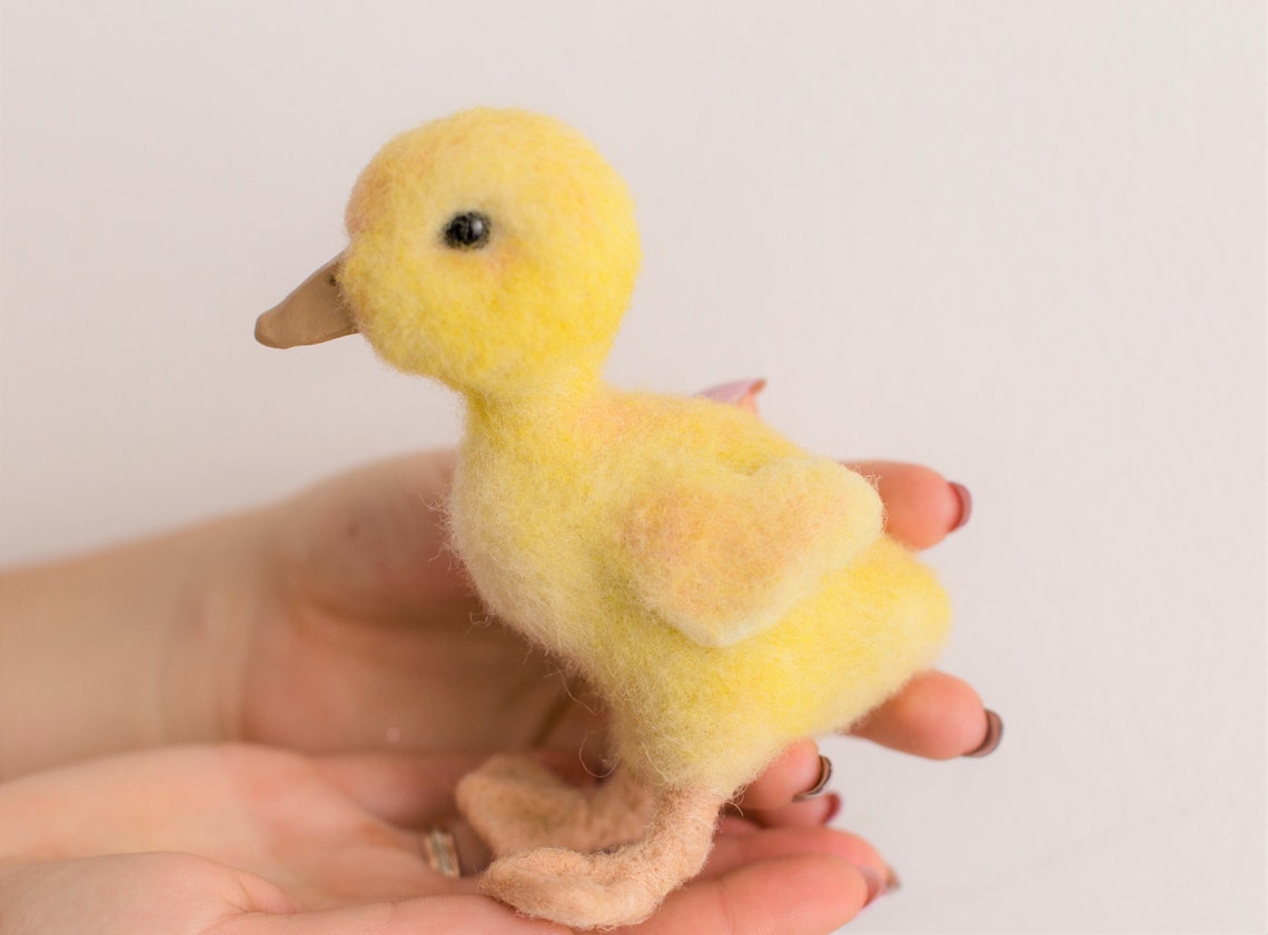 Felted duck Needle felted bird Felt Easter bird duckling Etsy