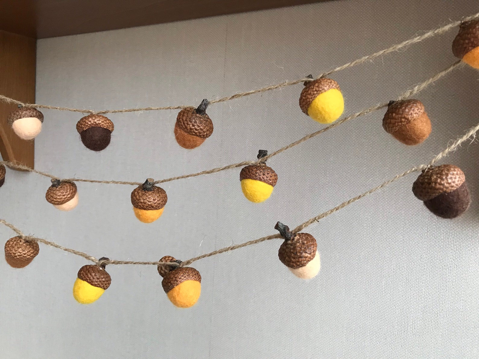Felted Acorn Garland Nursery Decor Felt Garland Fall Decor Etsy