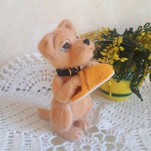 Felt dog Needle felted doggy Needle felted animal Pet loss gift Puppy sculpture Wool felt animal Needle felted dog Wool felted doggy