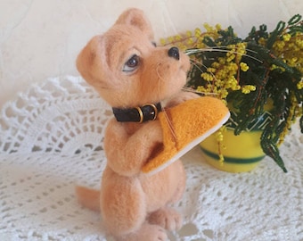 Felt dog Needle felted doggy Needle felted animal Pet loss gift Puppy sculpture Wool felt animal Needle felted dog Wool felted doggy