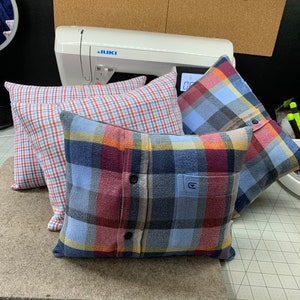 Small Custom pillow made with the sleeves / extra fabric of your loved one's clothing - Keepsake - Remembrance gift - handmade