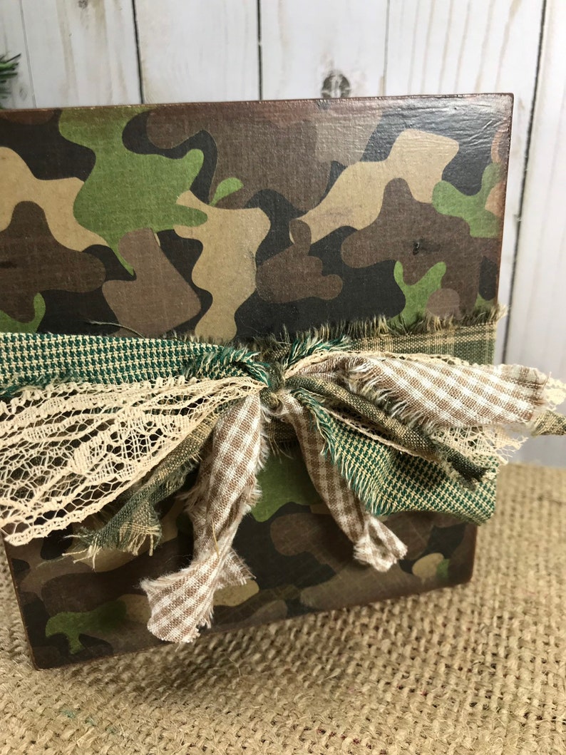 Decorative Wood Tissue Box Cover Hunting Decor Camo Etsy