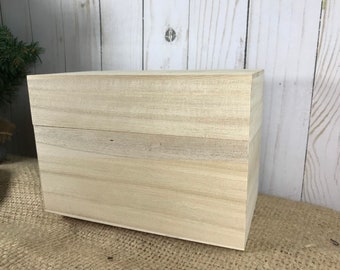 Unfinished wood - RECIPE BOX - 4 x 6 -  DIY project - lightweight - Do it yourself box - ready to ship