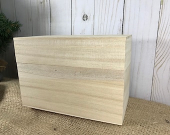 Unfinished Pine Wood Recipe Box (4x6)