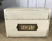 Vintage style RECIPE BOX - choice of color - rustic home decor - 4 x 6 recipe box - lightweight - label
