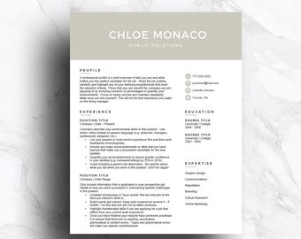 Gray CV Template for Word & Pages (1, 2, 3 page with cover letter and icon set) Gray Resume Template, Mac or PC, Instant Download