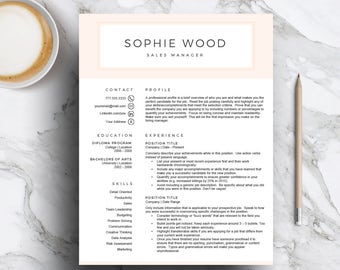 Pink Resume Template | Creative CV Design (Digital Download)