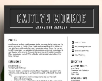 Modern Resume Template | Cover Letter & References (Digital Download)