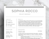 Minimal Resume Template, Cover Letter, Icon Set (Digital Download)