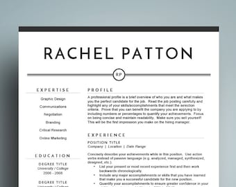 Modern Resume Template for Word ( 1 & 2 Page Resume, Cover Letter), A4 and US Letter | CV Template | Professional Resume | Instant Download