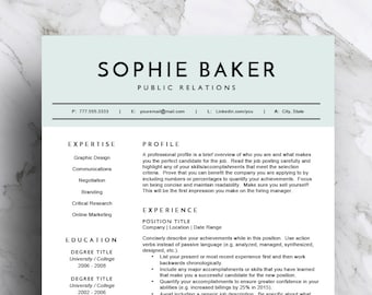 Green Resume Template for Word | Professional CV Design (Instant Download)