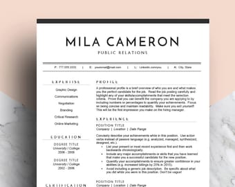 Modern Resume Template for Word | Cover Letter (Instant Download)