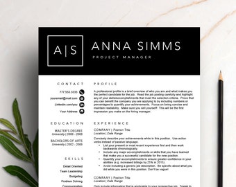 Professional Resume Template | Modern CV Design with Cover Letter (Instant Download)