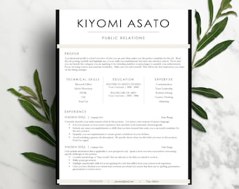 モダンな履歴書テンプレート、カバーレター、履歴書（即時ダウンロード）