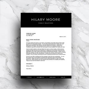 Modern Resume Template for Word & Pages 1, 2 and 3 Page Resume, Cover Letter, Icon Set Professional CV Template Black Instant Download image 4