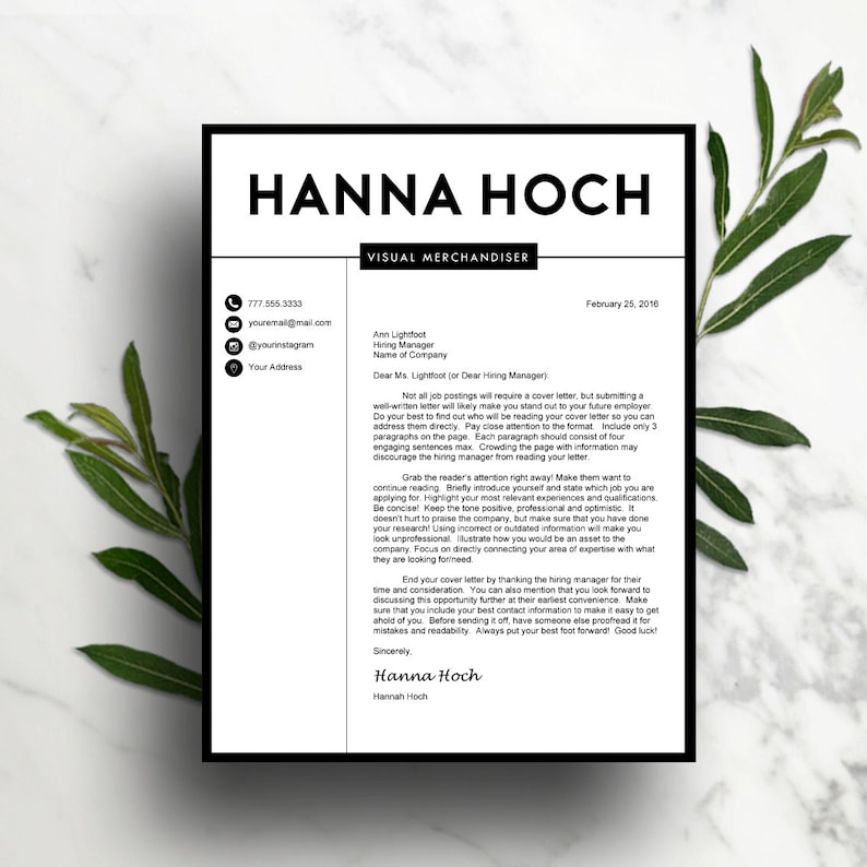May include: A black and white cover letter template with a professional design. The letter is addressed to Ann Lightfoot, Hiring Manager, and is dated 25 February 2016. The letter is written in a formal tone and includes a salutation, body paragraphs, and a closing.