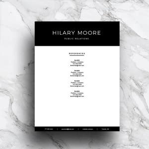 Modern Resume Template for Word & Pages 1, 2 and 3 Page Resume, Cover Letter, Icon Set Professional CV Template Black Instant Download image 3