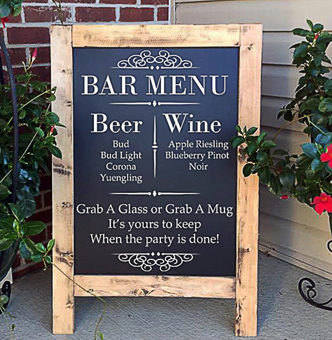 Large Wedding Bar Sign Custom Bar Sign Drink Menu Sign Etsy