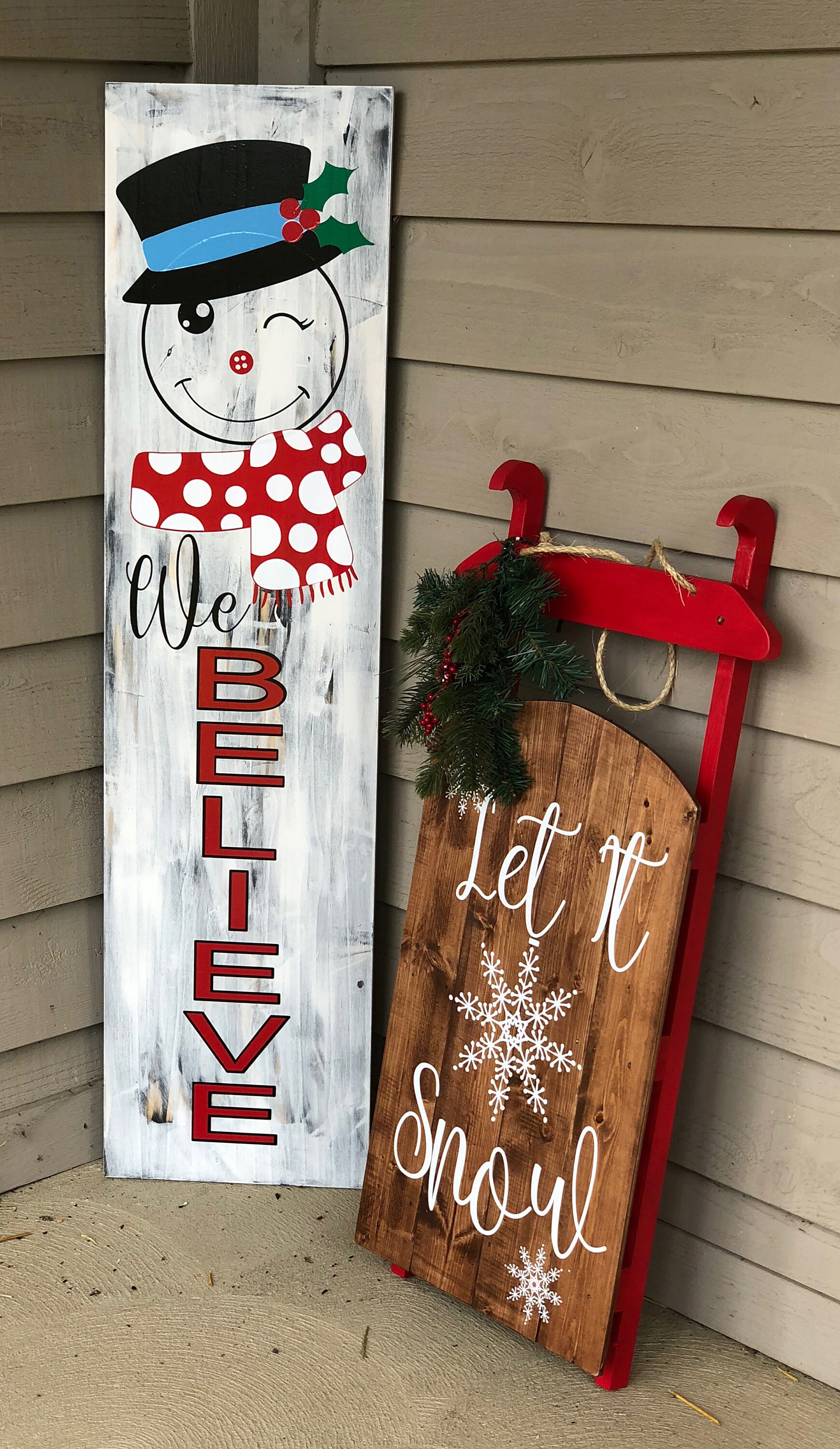 Snowman Christmas Porch Sign Holiday Porch sign Outdoor Etsy