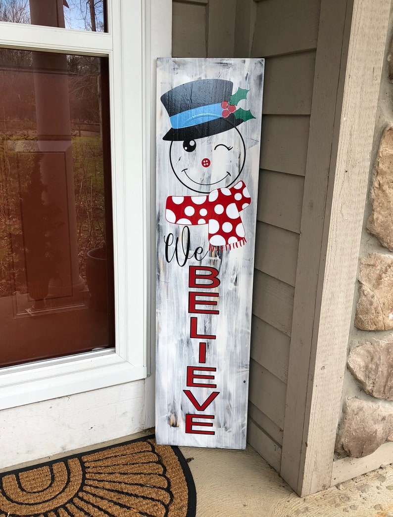 Snowman Christmas Porch Sign Holiday Porch Sign Outdoor Etsy