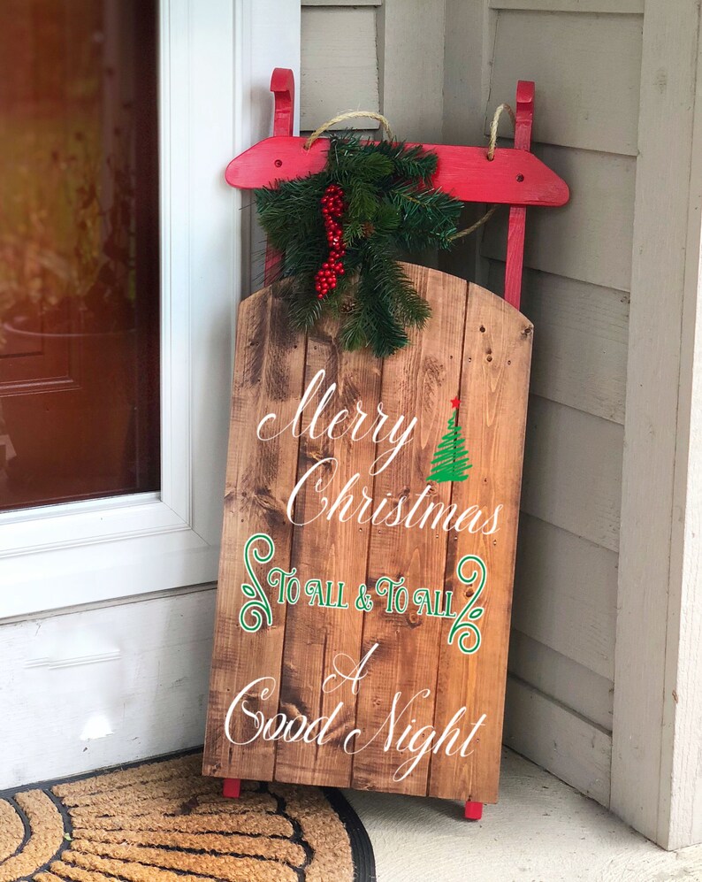 Wooden Christmas Sled Decoration Merry Christmas - Etsy